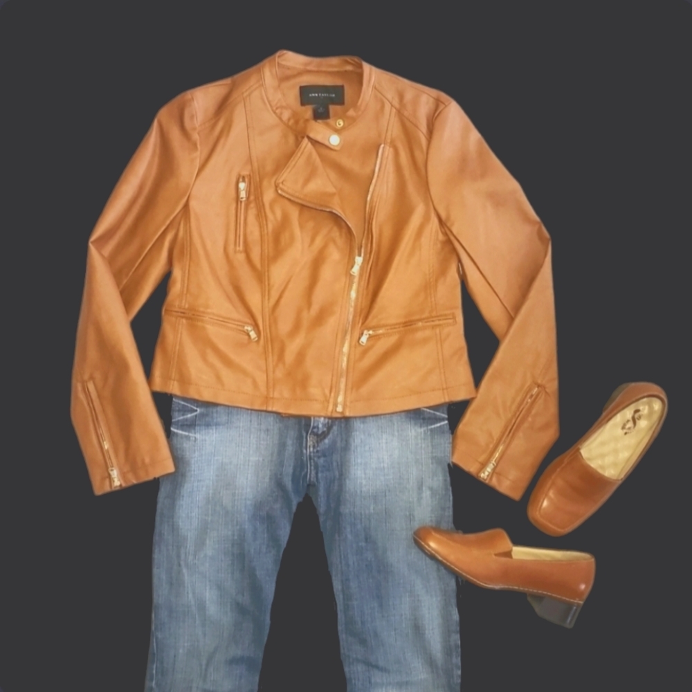 Moto vegan crop "leather" Jacket